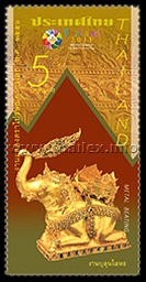 Ayutthaya-style golden elephant statue
