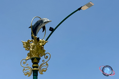 Dolphin Jumping Through Ring Street Lantern, Tambon Patong, Amphur Kathu, Phuket