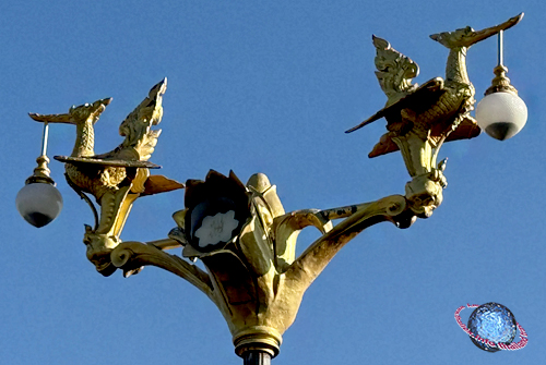 Golden Swan Flanked Lotus Street Lantern, Tambon Nai Meuang, Amphur Meuang, Buriram