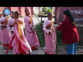 Burmese Buddhist Nuns Alms Round Chanting